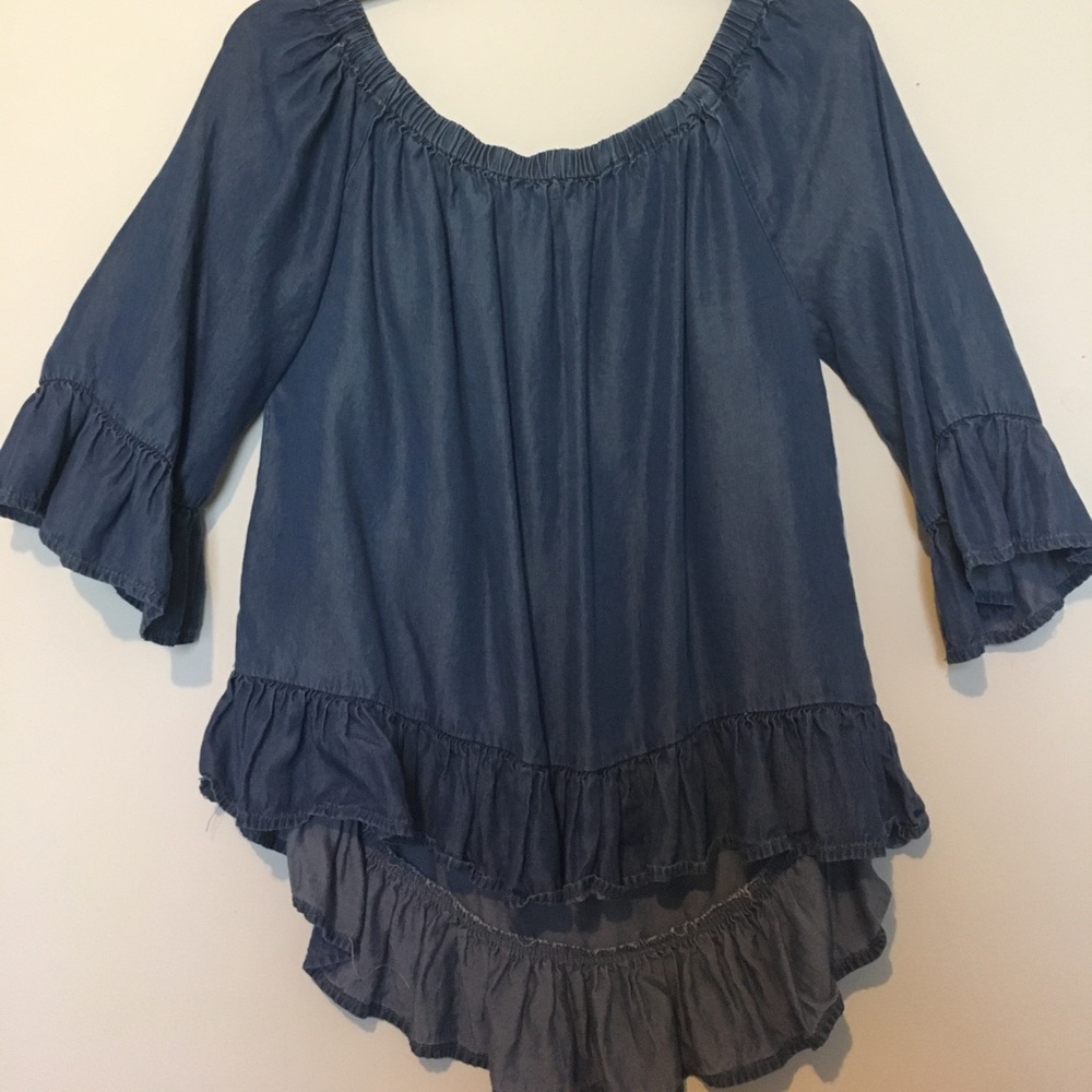 Faux Denim Top